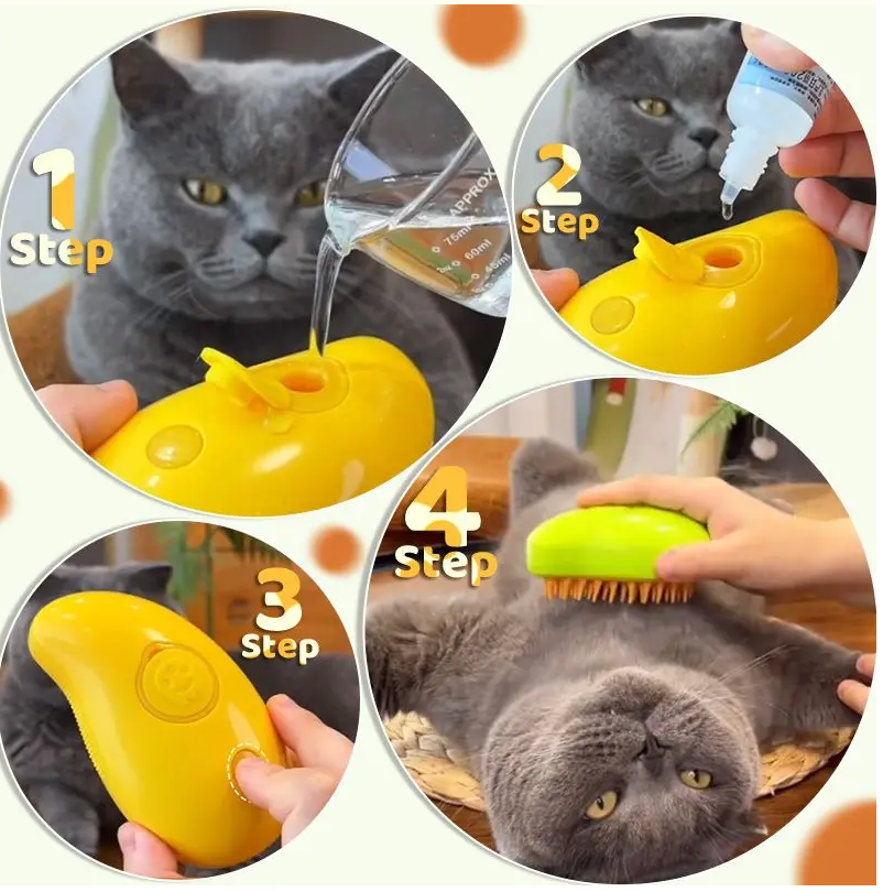 Purrfect Spa: 3-in-1 Electric Pet Grooming Brush for Cats and Dogs